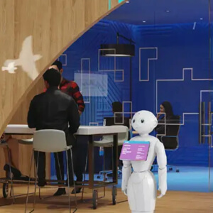 Intel retail space with a robot server